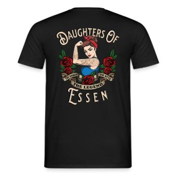 Essen Frau Geschenk daughters of Essen Frauen - Men's T-Shirt - black - Back - AI Model Male 178 light (178cm)