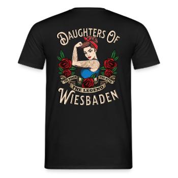 Wiesbaden Frau Geschenk daughters of Wiesbaden - Men's T-Shirt - black - Back - AI Model Male 178 light (178cm)