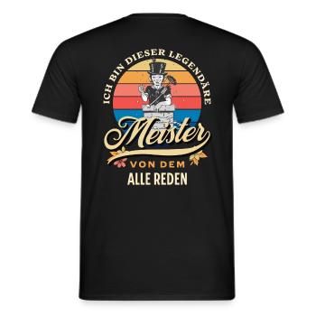 Schornsteinfeger Meister legendär retro - Männer T-Shirt - Schwarz - Hinten - AI Model Male 178 light (178cm)