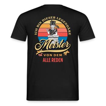Schornsteinfeger Meister legendär retro - Männer T-Shirt - Schwarz - Hinten - AI Model Male 178 light (178cm)