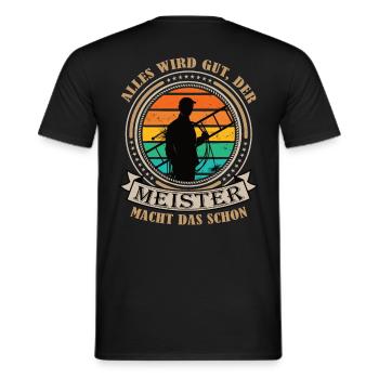 Schornsteinfeger Meister macht das schon - Männer T-Shirt - Schwarz - Hinten - AI Model Male 178 light (178cm)