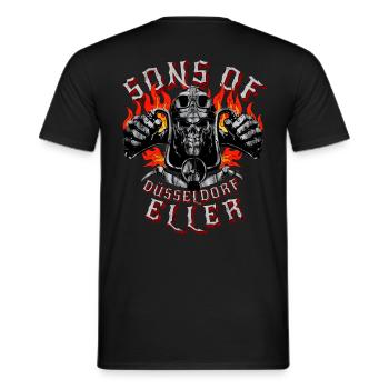 Düsseldorf sons of Eller - Männer T-Shirt - Schwarz - Hinten - AI Model Male 178 light (178cm)