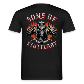 Stuttgart Biker Geschenk fils de Stuttgart - T-shirt homme - noir - Dos - AI Model Male 178 light (178cm)