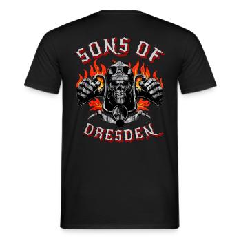 Dresde Biker Geschenk fils de Dresde - T-shirt homme - noir - Dos - AI Model Male 178 light (178cm)