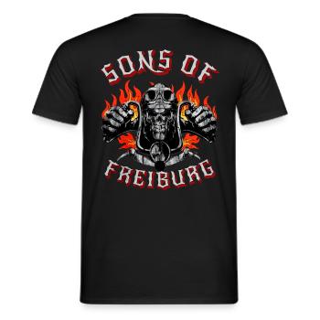 Freiburg Biker Geschenk sons of Freiburg - Men's T-Shirt - black - Back - AI Model Male 178 light (178cm)