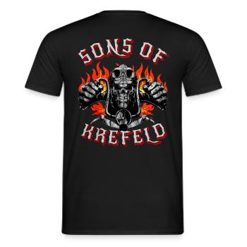 Krefeld Biker Geschenk sons of Krefeld - Men's T-Shirt - black - Back - AI Model Male 178 light (178cm)