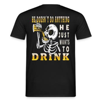 Boire la fête tut nix boire de la bière - T-shirt homme - noir - Dos - AI Model Male 178 light (178cm)