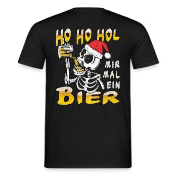 Ho Ho Hol Bier Weihnachtsgeschenk - Männer T-Shirt - Schwarz - Hinten - AI Model Male 178 light (178cm)