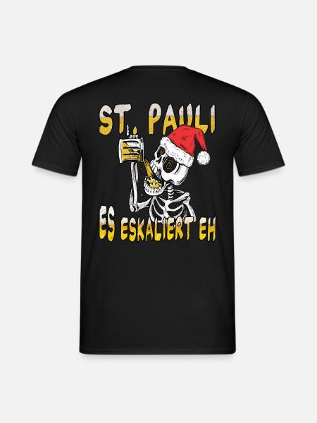 St. Pauli es eskaliert eh Weihnachtsfeier - Männer T-Shirt - Schwarz