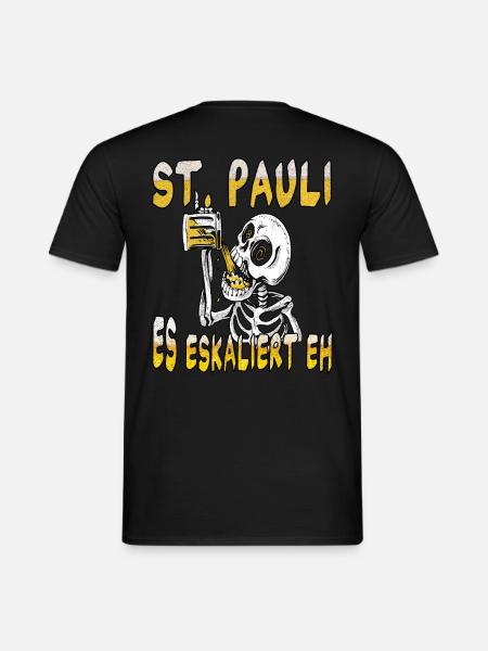 St. Pauli es eskaliert eh Fanartikel - Männer T-Shirt - Schwarz