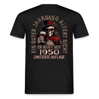 73. Geburtstag 1950 73er Guter Jahrgang - Männer T-Shirt - Schwarz - Hinten - AI Model Male 178 light (178cm)