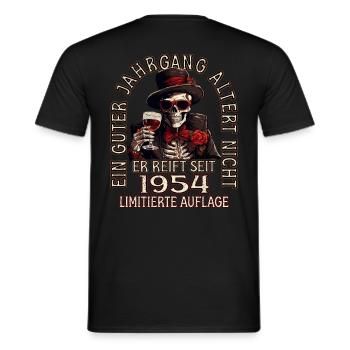 69. Geburtstag 1954 69er Guter Jahrgang - Männer T-Shirt - Schwarz - Hinten - AI Model Male 178 light (178cm)