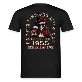 68. Geburtstag 1955 68er Guter Jahrgang - Männer T-Shirt - Schwarz - Hinten - AI Model Male 178 light (178cm)