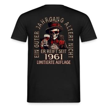 62. Geburtstag 1961 62er Guter Jahrgang - Männer T-Shirt - Schwarz - Hinten - AI Model Male 178 light (178cm)