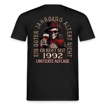 31. Geburtstag 1992 31er Guter Jahrgang - Männer T-Shirt - Schwarz - Hinten - AI Model Male 178 light (178cm)