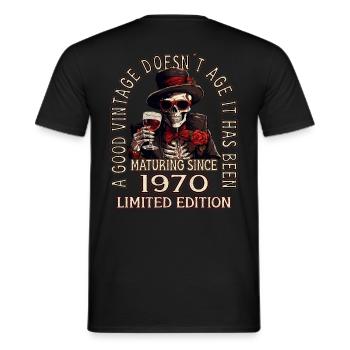 53ème anniversaire 1970 '53 Bon millésime - T-shirt homme - noir - Dos - AI Model Male 178 light (178cm)