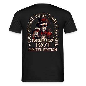 52nd Birthday 1971 52 Good vintage - Men's T-Shirt - black - Back - AI Model Male 178 light (178cm)