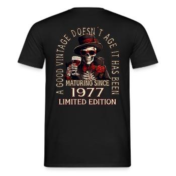 46e anniversaire 1977 46er Bon millésime - T-shirt homme - noir - Dos - AI Model Male 178 light (178cm)