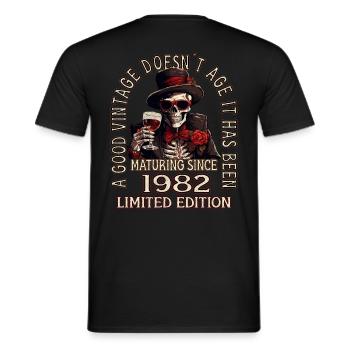 41st Birthday 1982 '41 Good vintage - Men's T-Shirt - black - Back - AI Model Male 178 light (178cm)