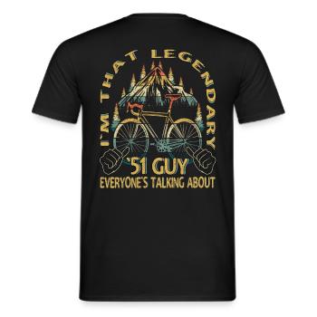 Road Bike Gift for Vintage 1951 Cyclist - Men's T-Shirt - black - Back - AI Model Male 178 light (178cm)