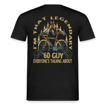 Road Bike Gift for Vintage 1960s Cyclist - Men's T-Shirt - black - Back - AI Model Male 178 light (178cm)