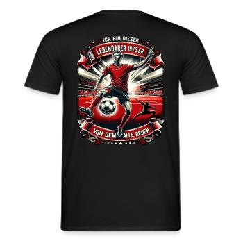 Legendärer 1973er Jahrgang Fussball Geschenk - Männer T-Shirt - Schwarz - Hinten - AI Model Male 178 light (178cm)