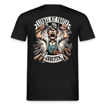 Une fois que j’ai travaillé avec des professionnels Charpentier - T-shirt homme - noir - Dos - AI Model Male 178 light (178cm)