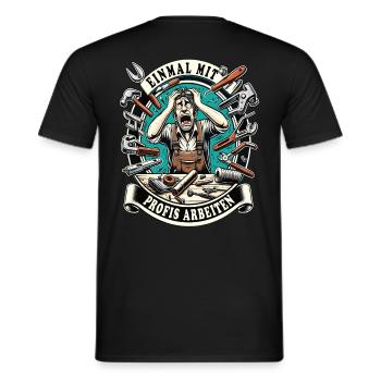 Une fois n’est pas coutume, les artisans travaillent avec des professionnels - T-shirt homme - noir - Dos - AI Model Male 178 light (178cm)