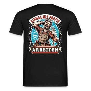 Une fois n’est pas coutume, les artisans travaillent avec des professionnels - T-shirt homme - noir - Dos - AI Model Male 178 light (178cm)