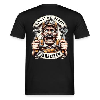 Une fois n’est pas coutume, les artisans travaillent avec des professionnels - T-shirt homme - noir - Dos - AI Model Male 178 light (178cm)