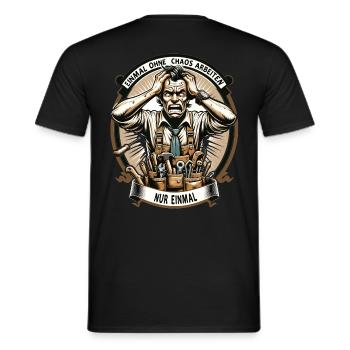 Artisans Travailler sans chaos pour une fois - T-shirt homme - noir - Dos - AI Model Male 178 light (178cm)