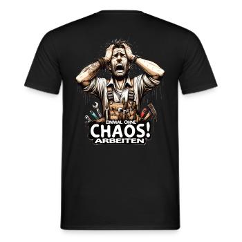 Artisans Travailler sans chaos pour une fois - T-shirt homme - noir - Dos - AI Model Male 178 light (178cm)