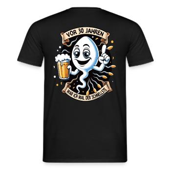 30 years ago, I was the fastest - Men's T-Shirt - black - Back - AI Model Male 178 light (178cm)