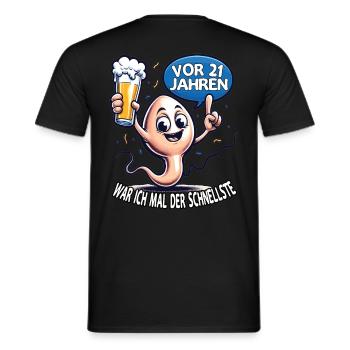 Il y a 21 ans, j’étais le plus rapide - T-shirt homme - noir - Dos - AI Model Male 178 light (178cm)