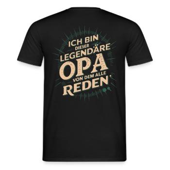 Legendary Grandpa Retro Saying Design - Men's T-Shirt - black - Back - AI Model Male 178 light (178cm)