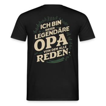 Légendaire grand-père rétro dictant Design - T-shirt homme - noir - Dos - AI Model Male 178 light (178cm)