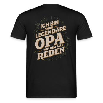Légendaire grand-père rétro dictant Design - T-shirt homme - noir - Dos - AI Model Male 178 light (178cm)