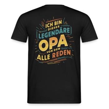 Légendaire grand-père rétro dictant Design - T-shirt homme - noir - Dos - AI Model Male 178 light (178cm)
