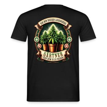 I'm this legendary gardener cannabis - Men's T-Shirt - black - Back - AI Model Male 178 light (178cm)