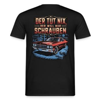 Il ne fait rien, il veut juste baiser - classique - T-shirt homme - noir - Dos - AI Model Male 178 light (178cm)