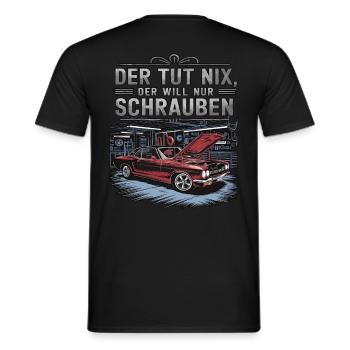 Il ne fait rien, il veut juste baiser - classique - T-shirt homme - noir - Dos - AI Model Male 178 light (178cm)