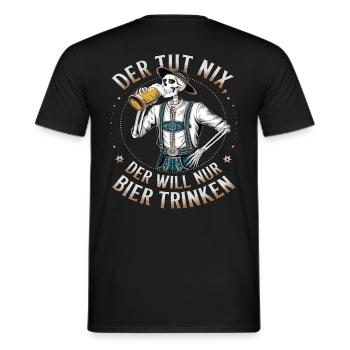 Der Tut Nix, Der Will Nur Bier Trinken - Männer T-Shirt - Schwarz - Hinten - AI Model Male 178 light (178cm)