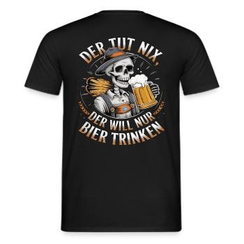 Der Tut Nix, Der Will Nur Bier Trinken - Männer T-Shirt - Schwarz - Hinten - AI Model Male 178 light (178cm)