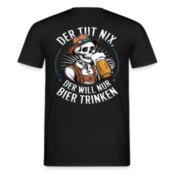 Der Tut Nix, Der Will Nur Bier Trinken - Männer T-Shirt - Schwarz - Hinten - AI Model Male 178 light (178cm)