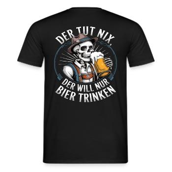 Der Tut Nix, Der Will Nur Bier Trinken - Männer T-Shirt - Schwarz - Hinten - AI Model Male 178 light (178cm)