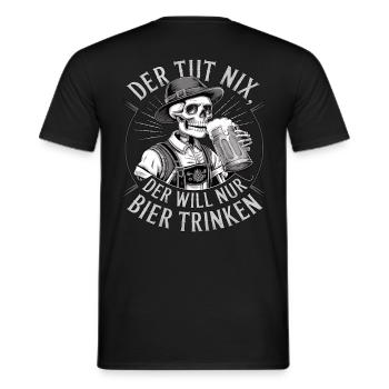 Der Tut Nix, Der Will Nur Bier Trinken - Männer T-Shirt - Schwarz - Hinten - AI Model Male 178 light (178cm)