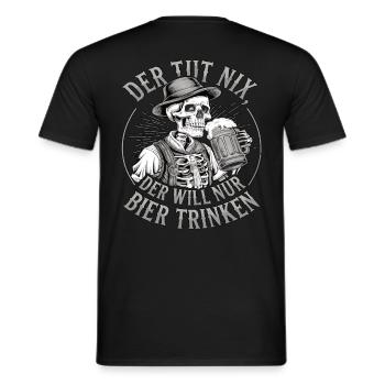 Der Tut Nix, Der Will Nur Bier Trinken - Männer T-Shirt - Schwarz - Hinten - AI Model Male 178 light (178cm)
