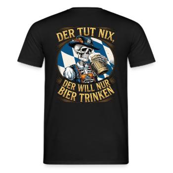 Der Tut Nix, Der Will Nur Bier Trinken - Männer T-Shirt - Schwarz - Hinten - AI Model Male 178 light (178cm)