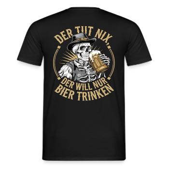 Der Tut Nix, Der Will Nur Bier Trinken - Männer T-Shirt - Schwarz - Hinten - AI Model Male 178 light (178cm)