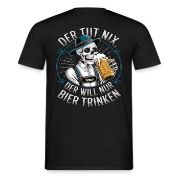 Der Tut Nix, Der Will Nur Bier Trinken - Männer T-Shirt - Schwarz - Hinten - AI Model Male 178 light (178cm)